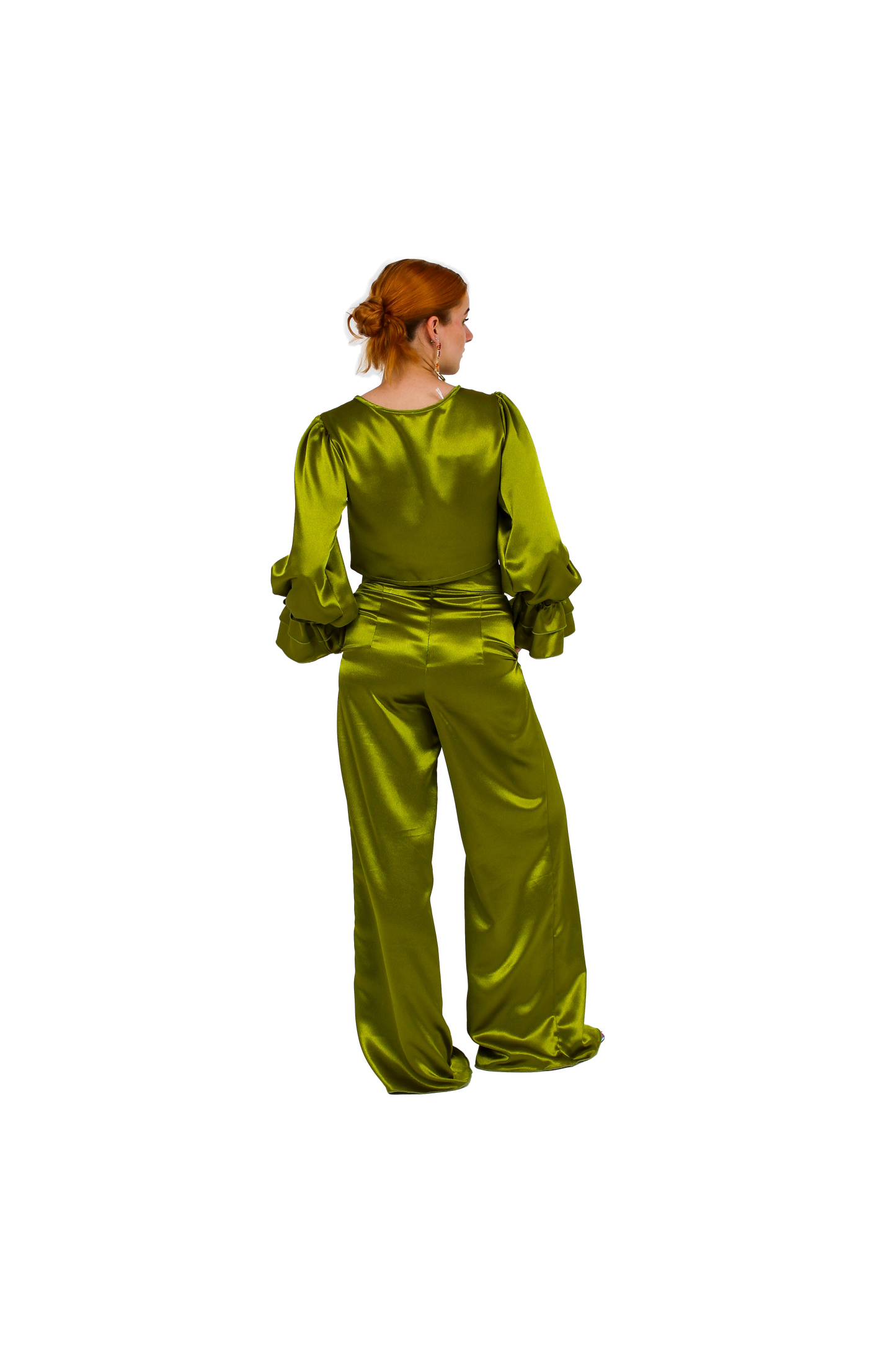 CLASSIC pants satin green