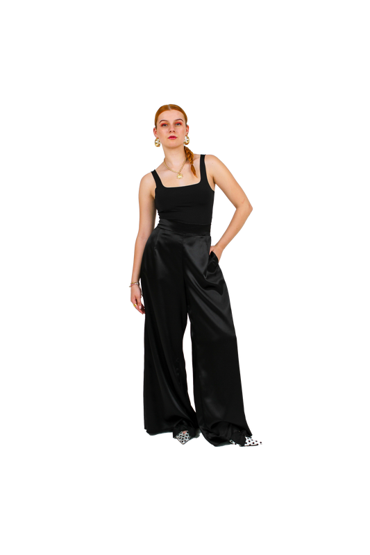 CLASSIC pants satin black